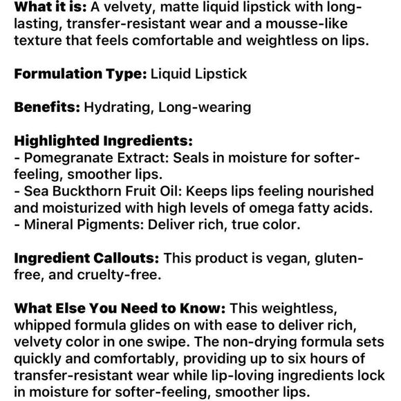 🌻 BARE MINERALS Brave Lasting Matte Liquid Lipstick New FullSz - Picture 8 of 8